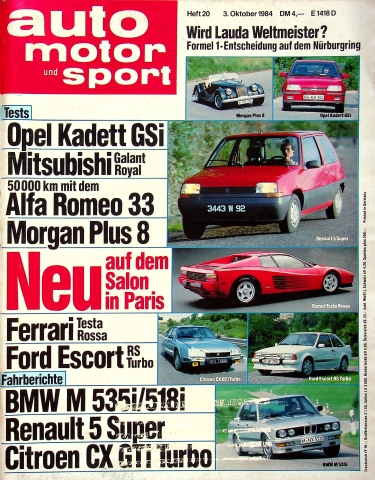 Deckblatt Auto Motor und Sport (20/1984)